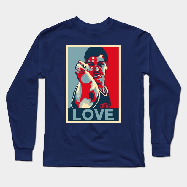 Bill Laimbeer Love Obama Hope Large Print Long Sleeve T-Shirt by qiangdade